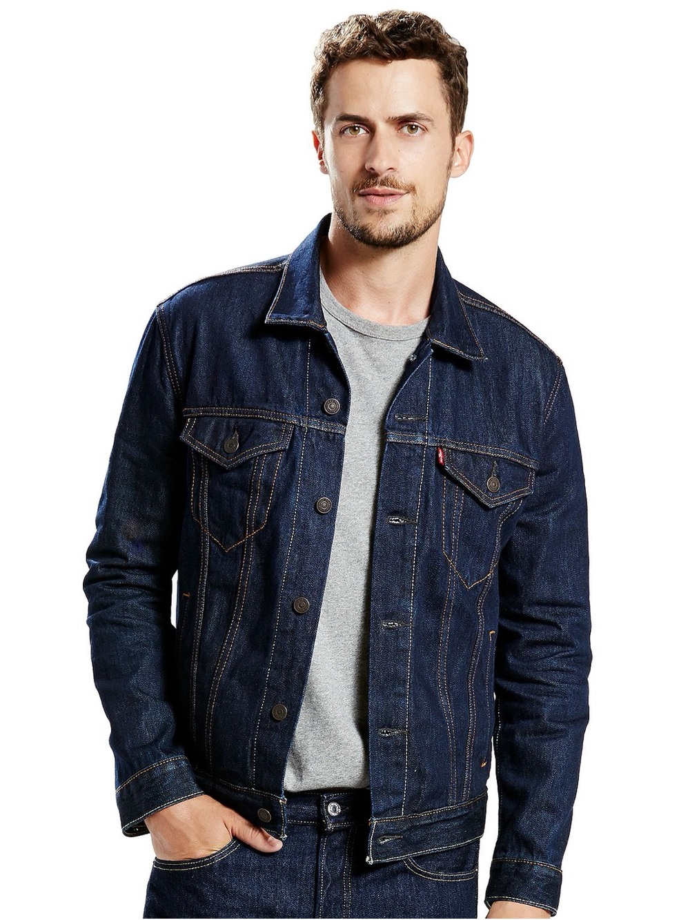 Levi’s Men's Dark Blue Denim Trucker Jacket, Classic Fit, Size M, NWOT
